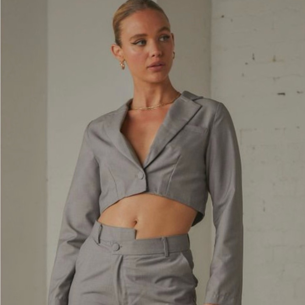 Peppermayo Slate L.A.Loving Cropped Blazer Size 0